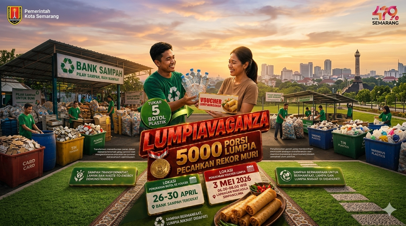 Pemkot Semarang ajak masyarakat tukarkan botol bekas menjadi voucher lumpia gratis. (dok Pemkot Semarang)