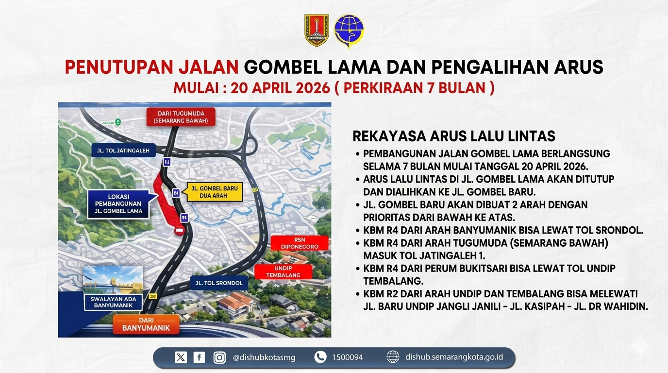 Pemerintah Kota Semarang lakukan rekayasa lalu lintas di Kawasan Gombel Lama. (dok Pemkot Semarang)