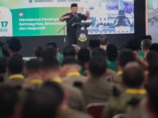 Gubernur Jawa Tengah, Ahmad Luthfi saat menghadiri Susbanpim Anfkatan VIII di Pusdik Binmas. (dok Pemprov Jateng)