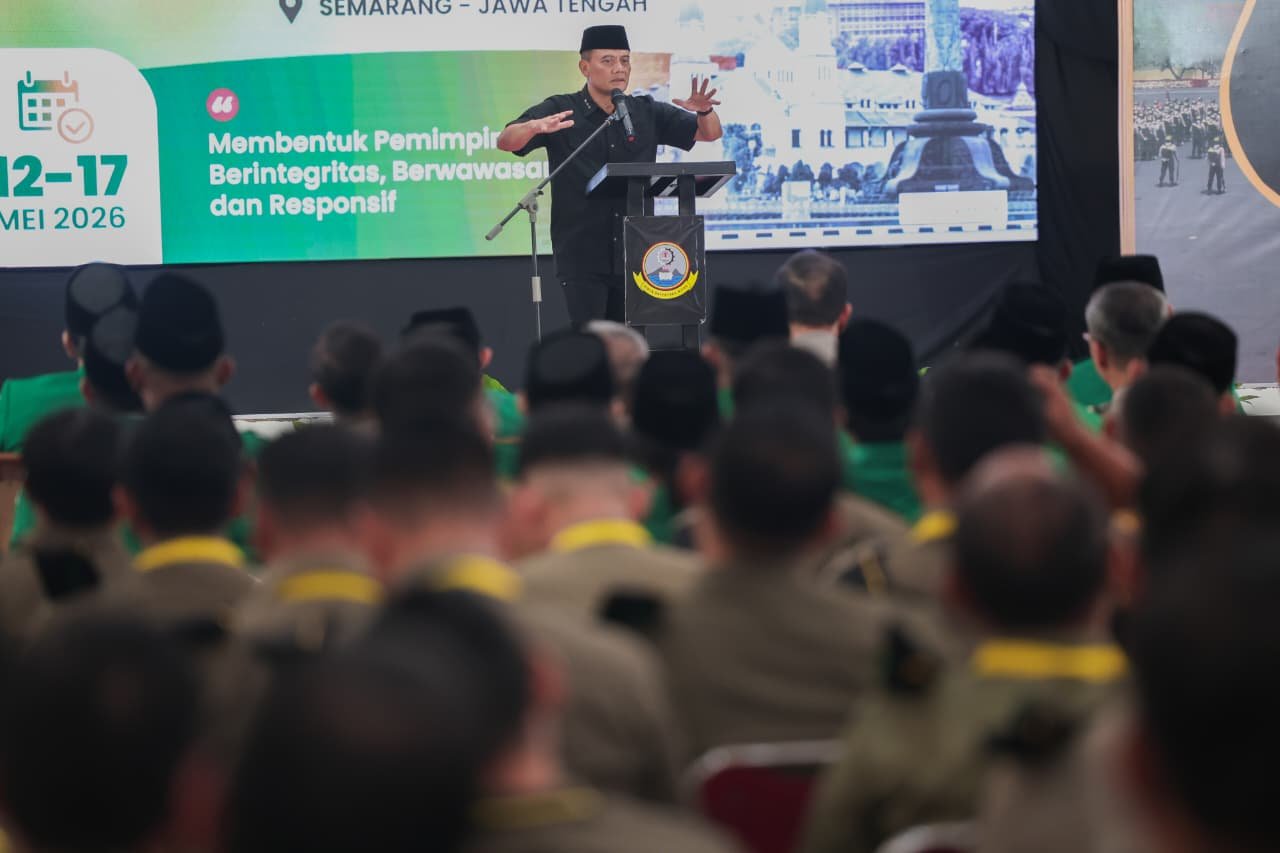 Gubernur Jawa Tengah, Ahmad Luthfi saat menghadiri Susbanpim Anfkatan VIII di Pusdik Binmas. (dok Pemprov Jateng)