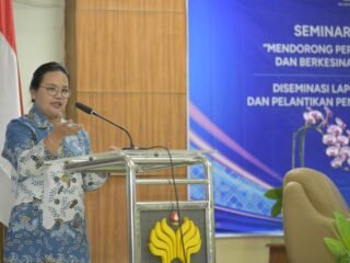Wali Kota Semarang, Agustina Wilujeng menghadiri agenda Pelantikan Pengurus dan Seminar Nasional Ikatan Sarjana Ekonomi Indonesia (ISEI) Cabang Semarang Periode 2026–2029 yang diselenggarakan di Ruang Borobudur LPPM Unnes Semarang. (dok Pemkot Semarang)