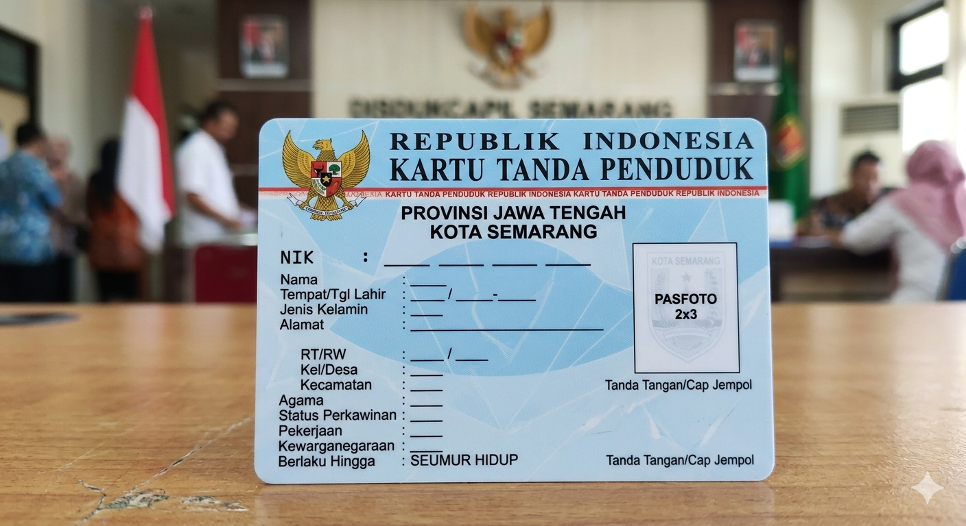 Pemkot Semarang pastikan blangko KTP aman. (dok Gemini AI)
