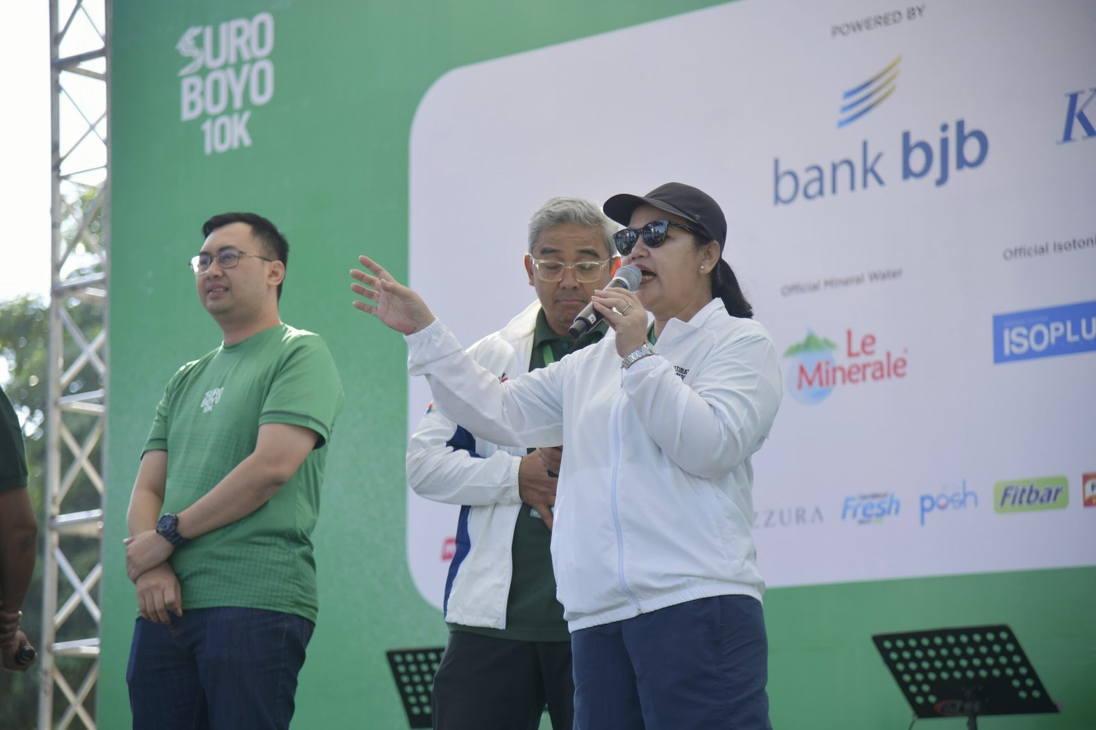 Wali Kota Semarang, Agustina Wilujeng saat menghadiri gelaran Suroboyo 10K 2026 di Balai Kota Surabaya. (dok Pemkot Semarang)